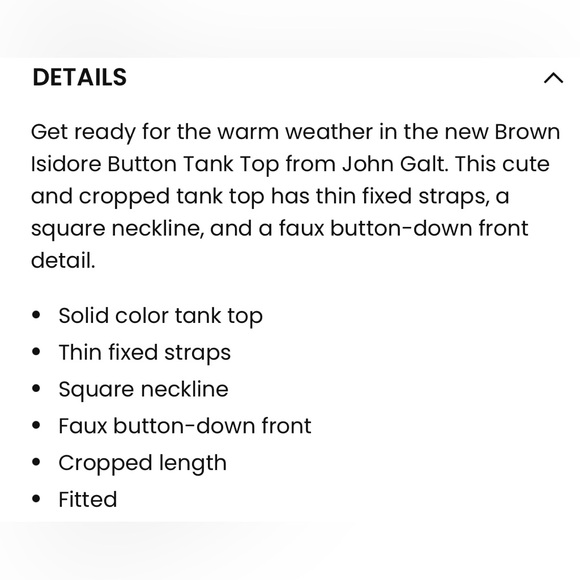 Brandy Melville Isidore White Button Tank Top Crop Top One size Spaghetti Straps - Picture 6 of 6